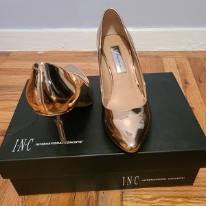 INC Rose Gold Metallic Heels